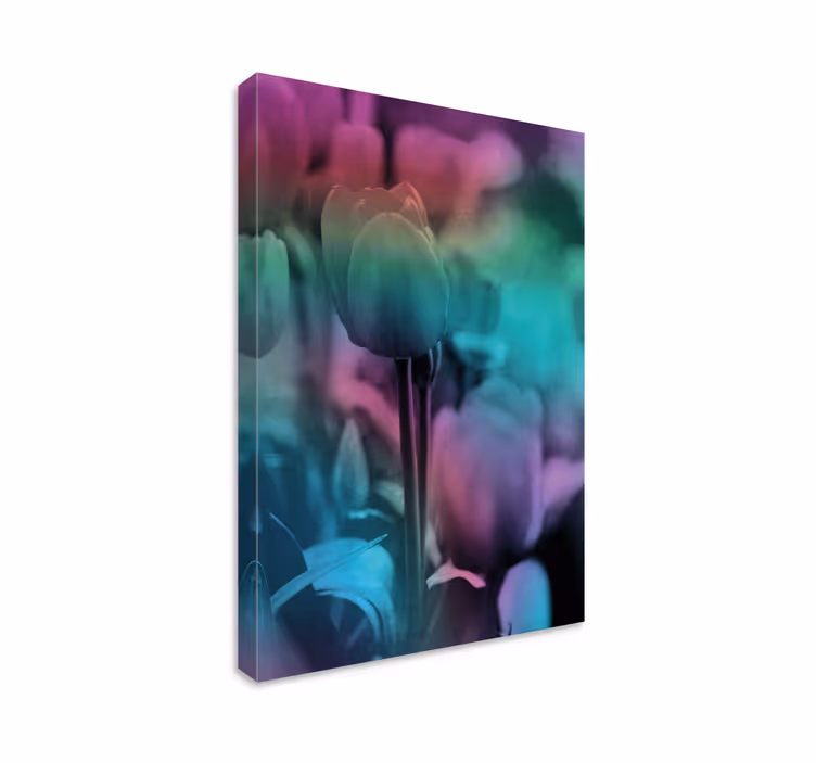 Flowers canvas soft floral silhouette - TenStickers
