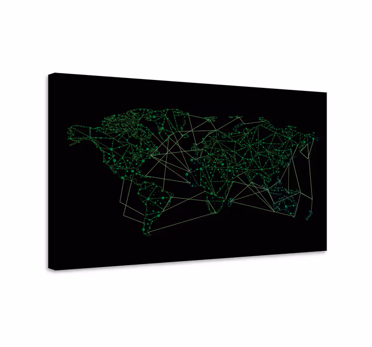 World map wall art network connectivity illustration - TenStickers