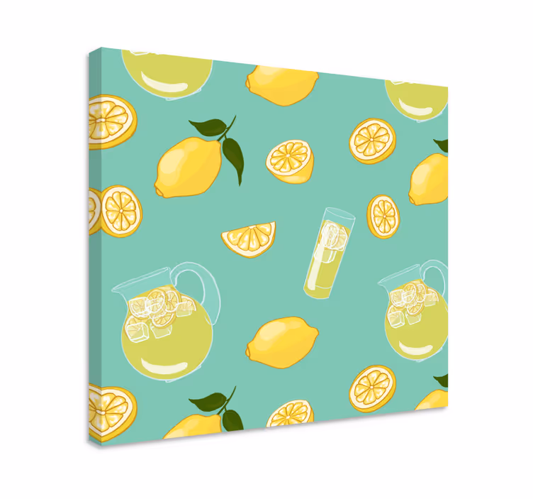 Fruit canvas wall art refreshing lemonade artwork - TenStickers