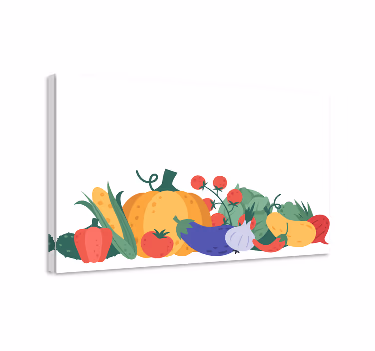 Subtle vegetables and fruits canvas - TenStickers