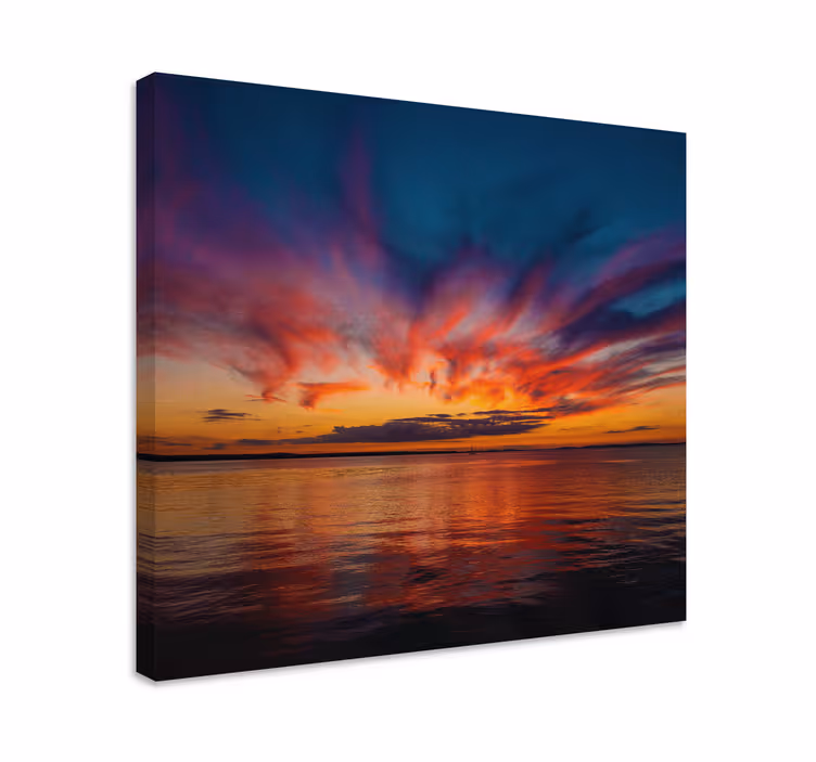 Sunset at the sea landscape canvas - TenStickers
