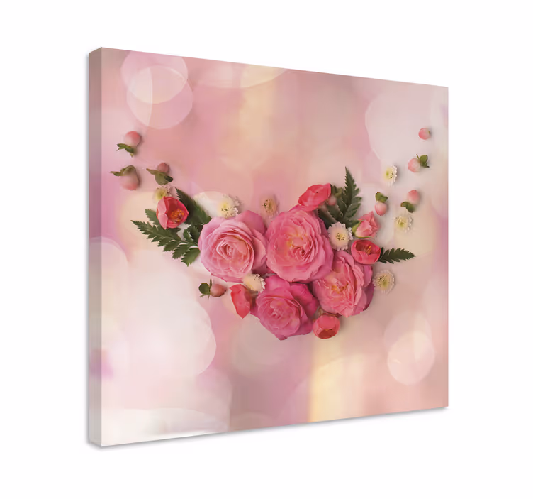 Flowers canvas pink floral arrangement - TenStickers