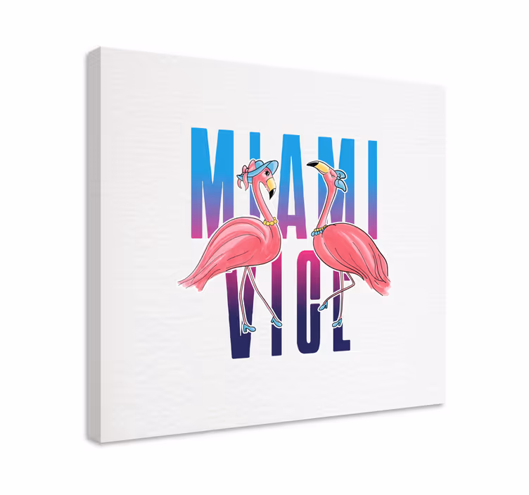 Flamingo Fashionistas animal canvas wall art - TenStickers