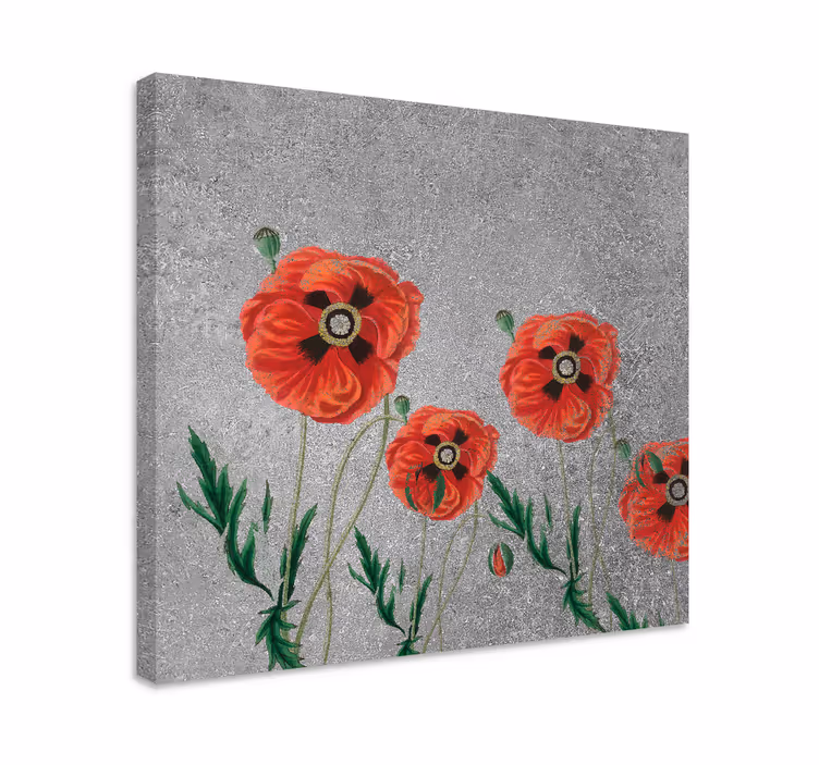 Flowers canvas vibrant poppy blooms canvas art - TenStickers