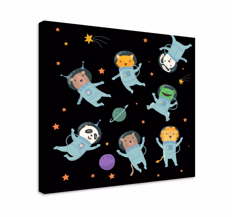 Animal canvas wall art cosmic animal adventure - TenStickers