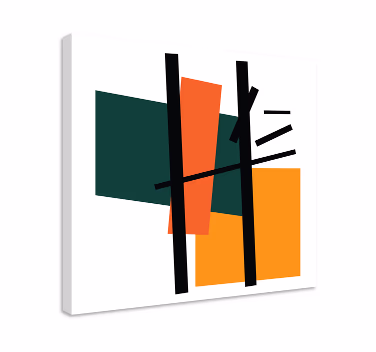 Geometric canvas abstract shapes arrangement - TenStickers