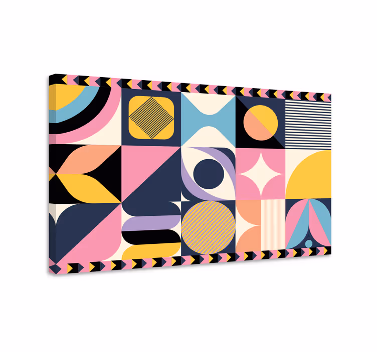 Multi figures painting geometric canvas - TenStickers