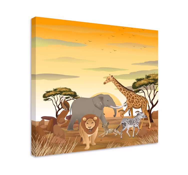 Elephant wallart savanna wildlife artwork - TenStickers