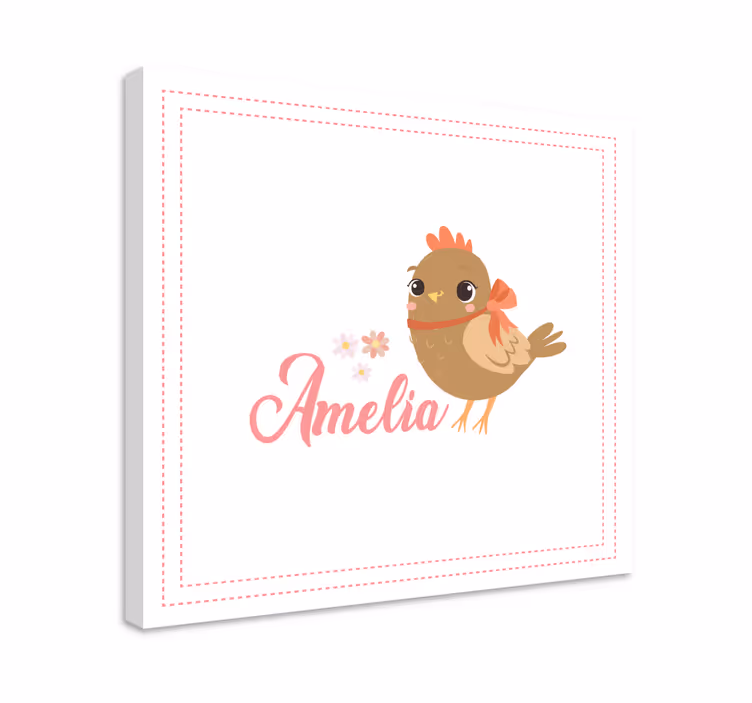 Animal canvas wall art cute bird illustration - TenStickers