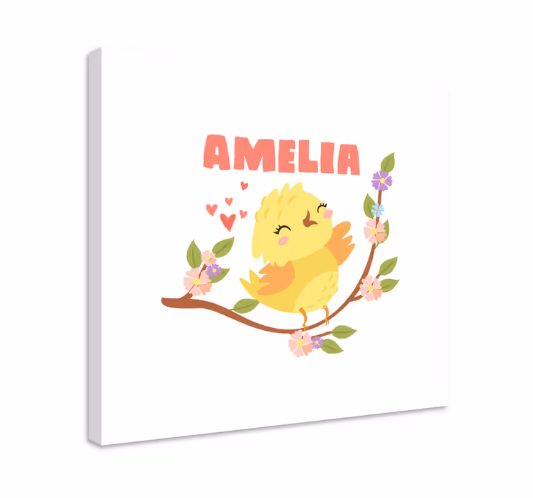 3d pictures wall art cheerful yellow bird - TenStickers