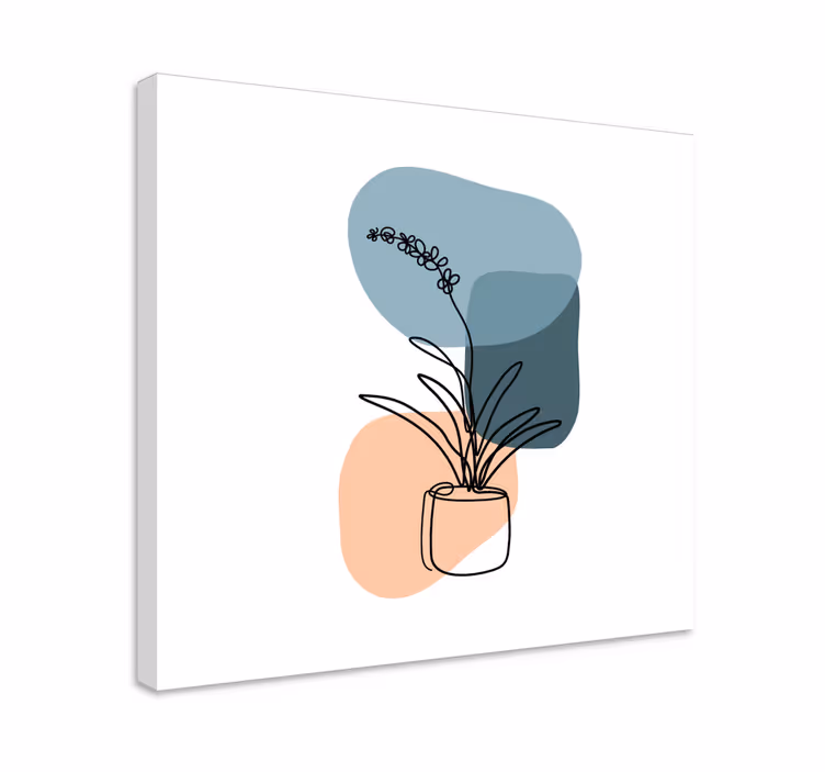 Flowers canvas with abstract plant designs - TenStickers