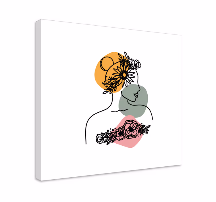 Amazing woman face with  flower canvas - TenStickers