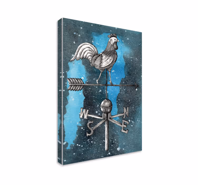 Animal canvas wall art rooster weathervane - TenStickers