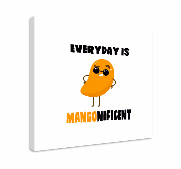 Fruit canvas wall art mango character joy - TenStickers