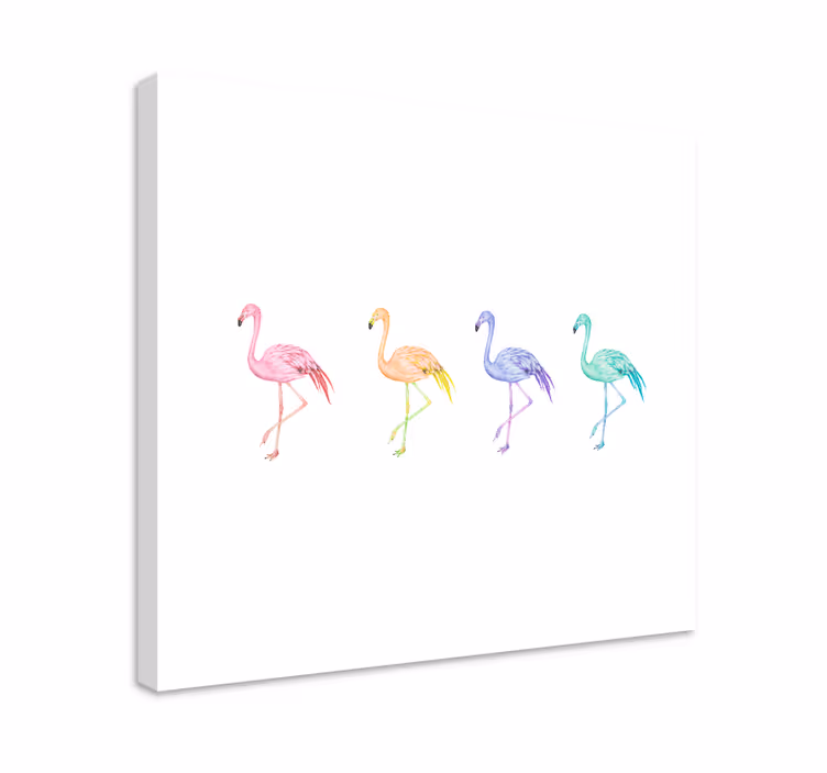 Bird canvas wall art diverse flamingos collection - TenStickers