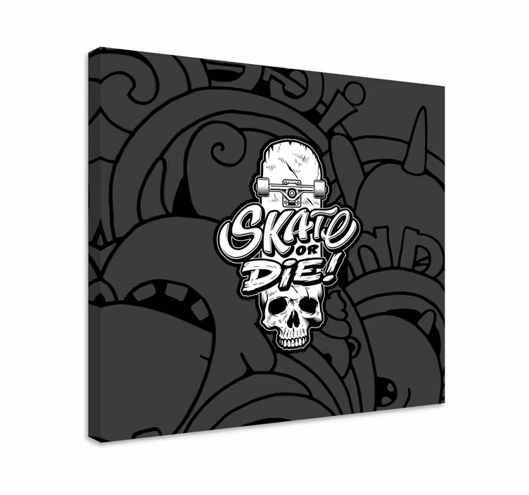 Sports canvas art skateboard skull design - TenStickers