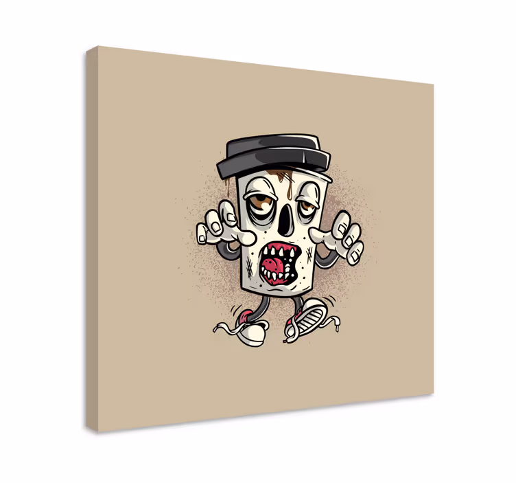 Video game canvas art zombie trash can - TenStickers