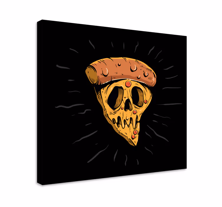 Skull Pizza Slice quote canvas - TenStickers