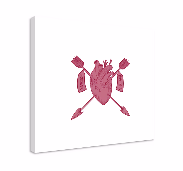 Abc canvas wall art heart and arrows print - TenStickers