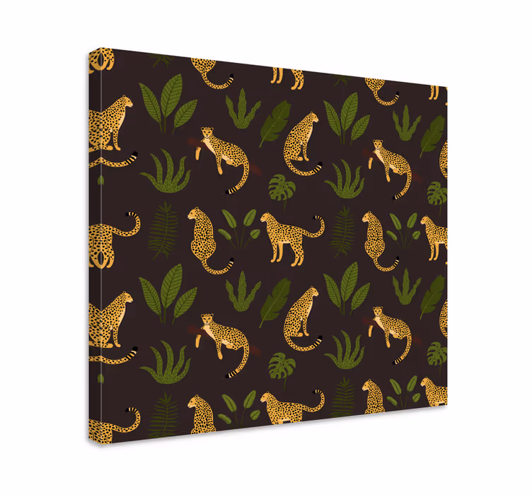 Dog wall art leopards and leaves - TenStickers