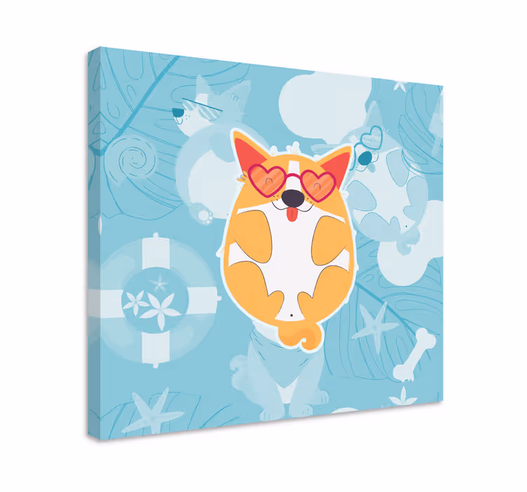 Dog wall art charming corgi at rest - TenStickers