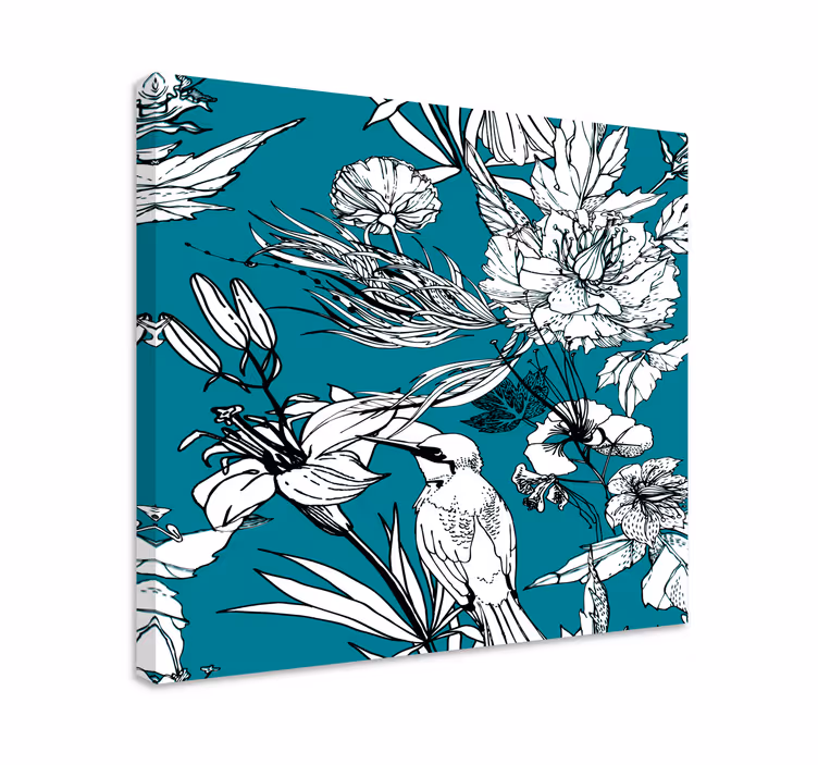 Among Flowers bird canvas wall art - TenStickers