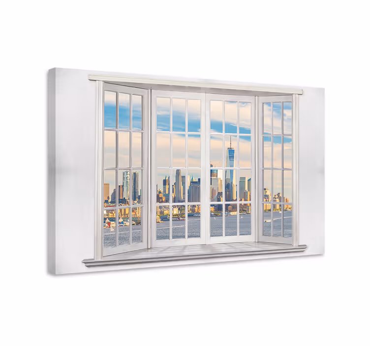 Cityscape wall art city skyline view - TenStickers