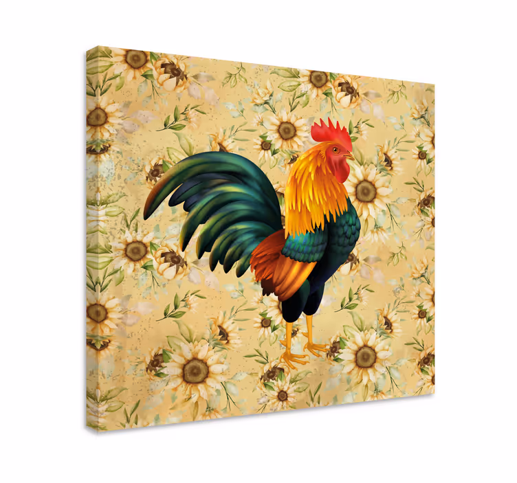 Bird canvas wall art vivid rooster portrait - TenStickers