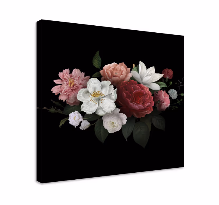 Flowers canvas dramatic floral design - TenStickers
