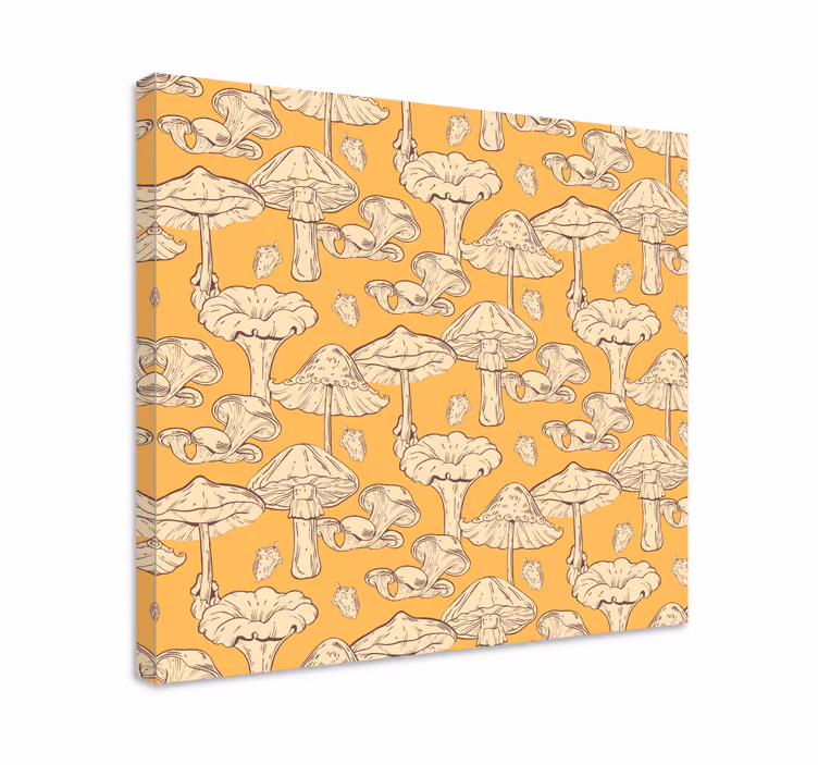 Flowers canvas mushroom design - TenStickers