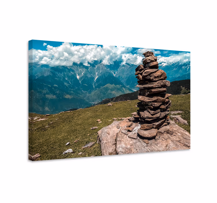Landscape canvas stone stack formation art print - TenStickers