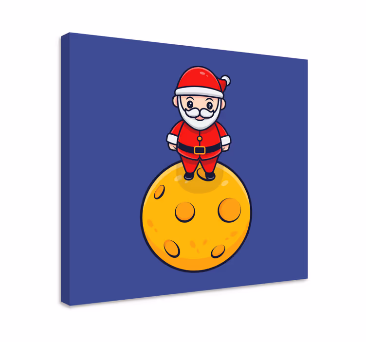 Nursery canvas santa on moon - TenStickers
