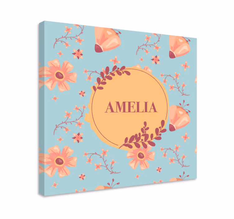 Personalized Floral Pattern Flowers  canvas - TenStickers