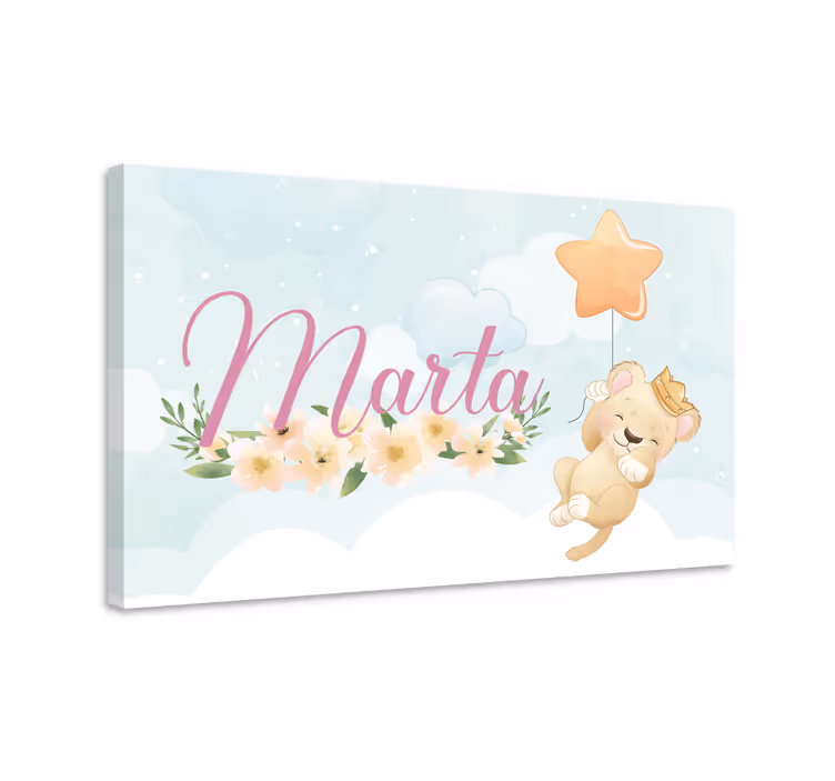 Cocktail canvas cute lion balloon art - TenStickers