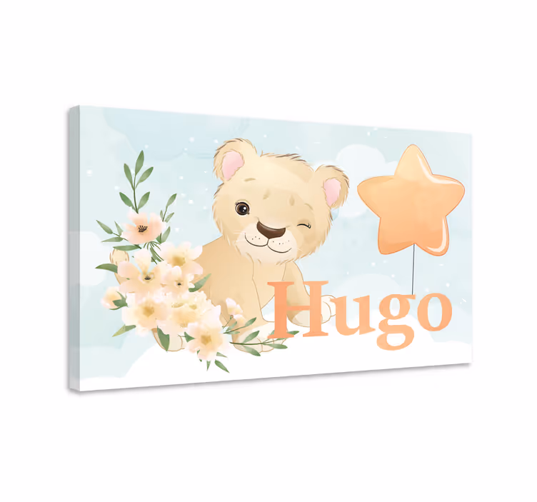 Cocktail canvas cute lion design - TenStickers