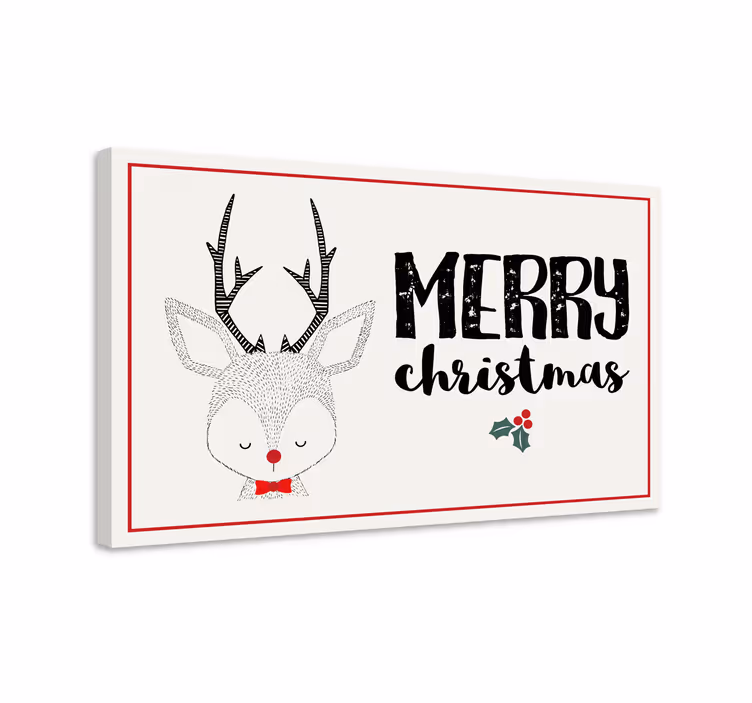Stag canvas merry christmas stag - TenStickers