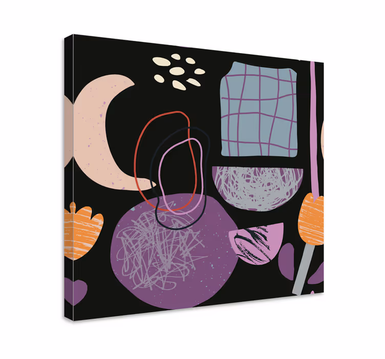Ornamental canvas print abstract botanical design - TenStickers