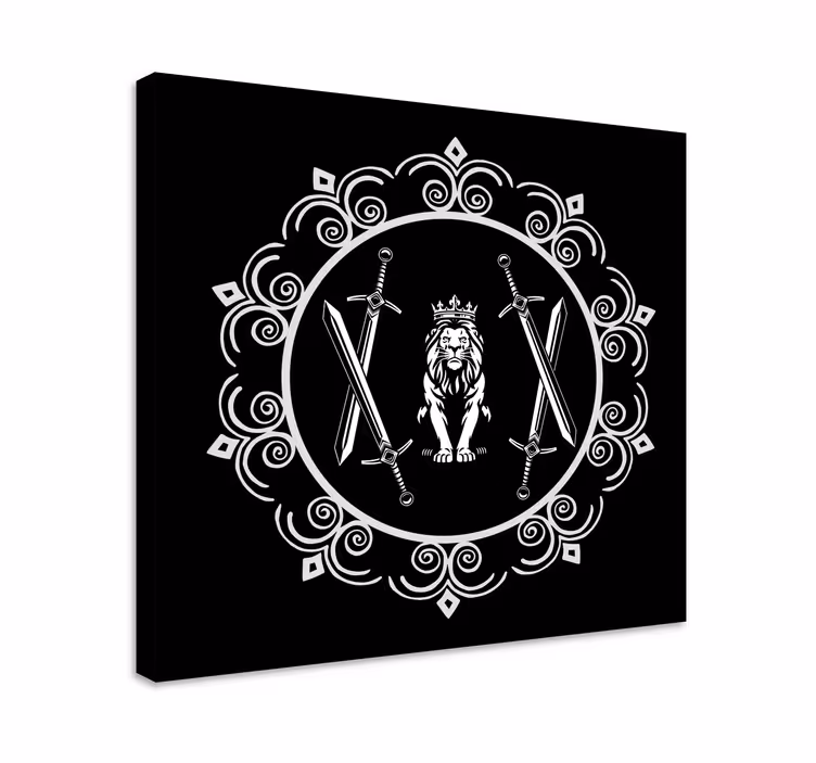 King of jungle silhouettes animal canvas prints - TenStickers