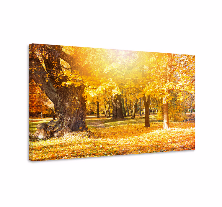 Tree canvas wall art autumn forest path - TenStickers