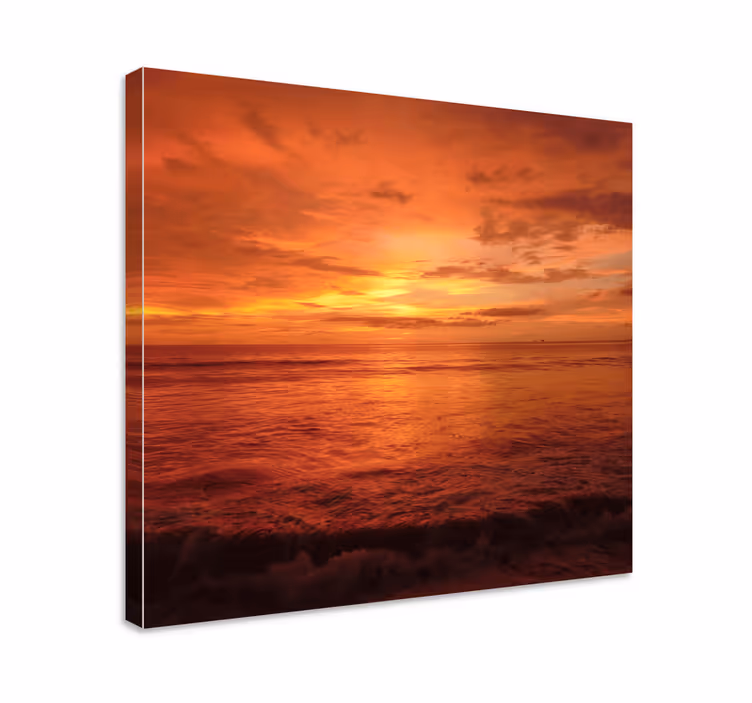 Sunset Over Ocean landscape canvas - TenStickers