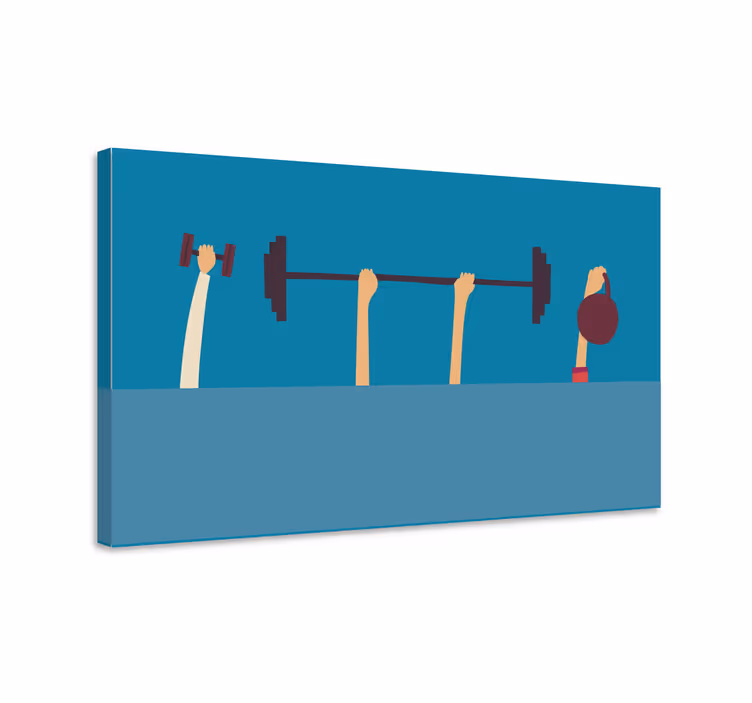 Raised hands fitness home canvas prints - TenStickers