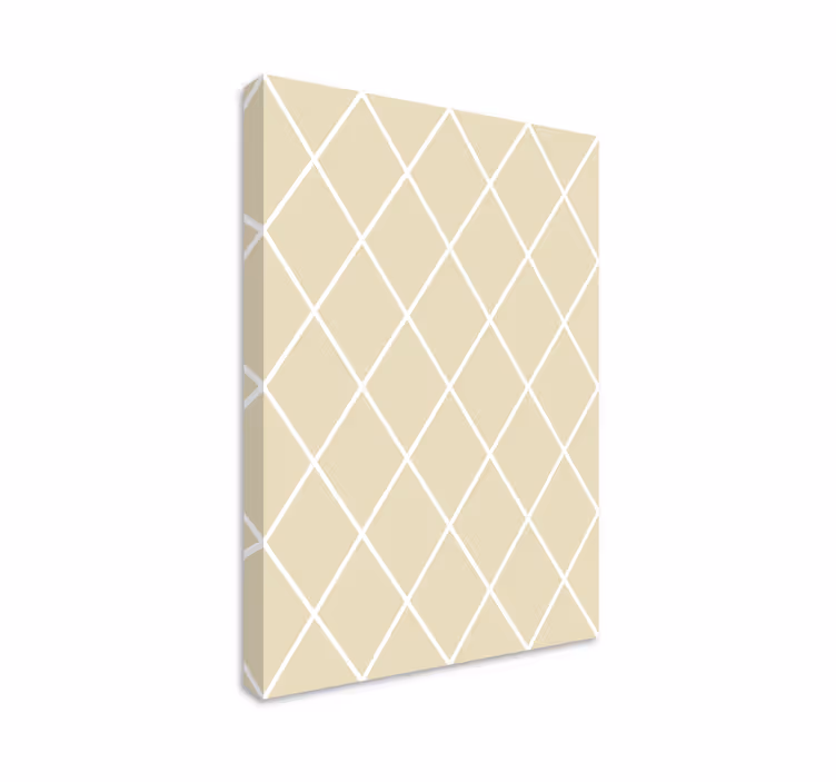 Cream diamond minimalist pattern canvas print - TenStickers
