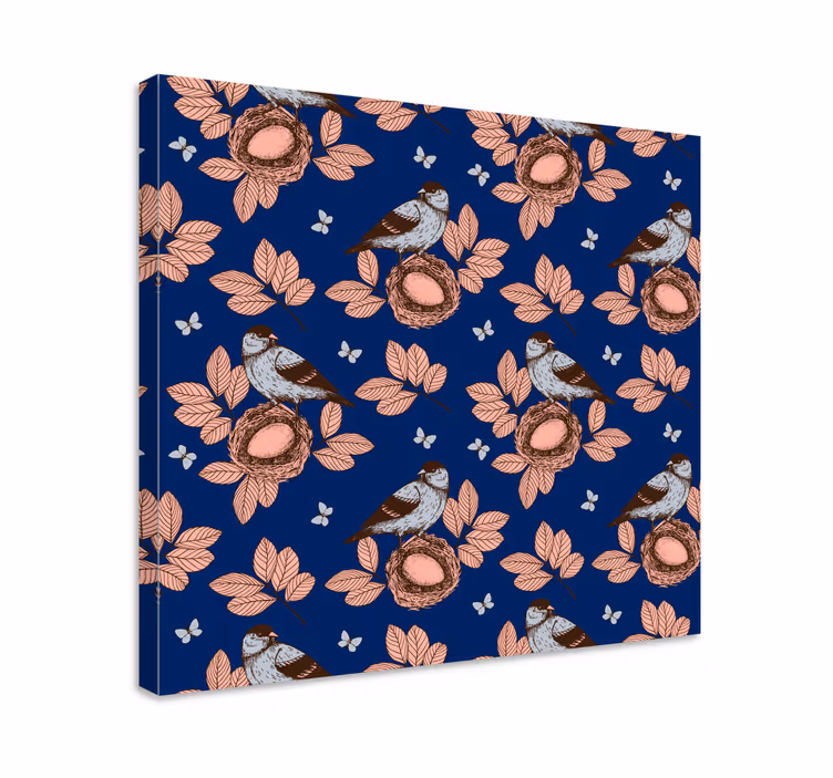 Nesting together bird canvas wall art - TenStickers