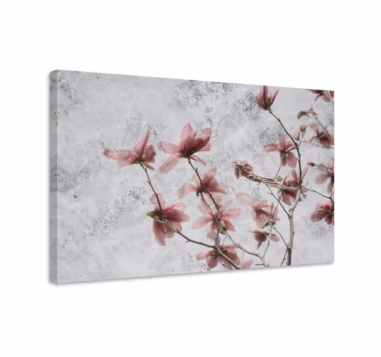 Flowers canvas gentle pink blooms - TenStickers