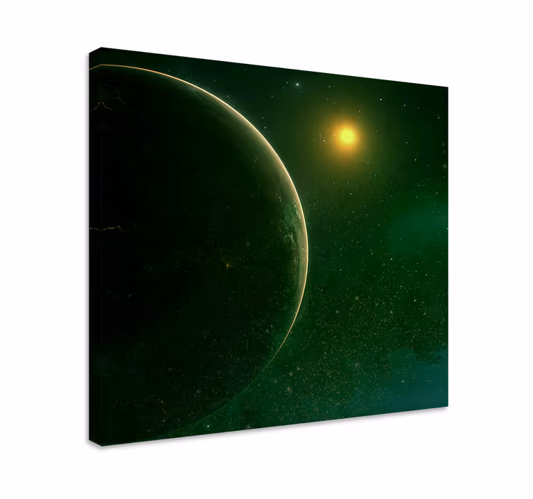 Mandala canvas cosmic green sphere - TenStickers