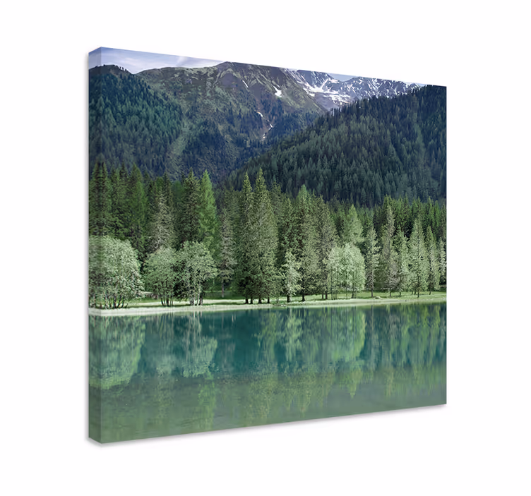 Serene mountain reflection landscape canvas - TenStickers