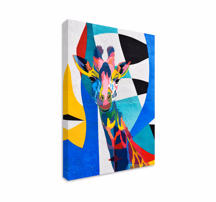 Animal canvas wall art colorful giraffe portrait - TenStickers