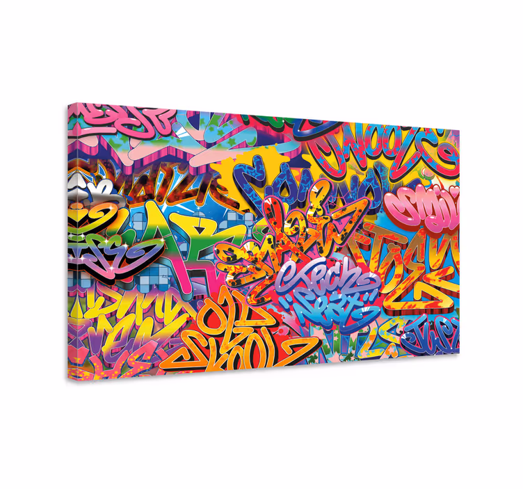 Quote canvas with lively street art - TenStickers
