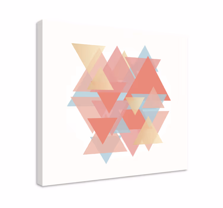 Geometric canvas overlapping triangles art print - TenStickers