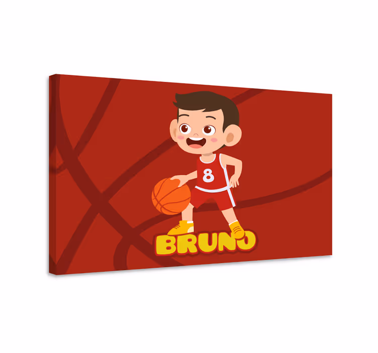 Sports canvas art cheerful basketball player - TenStickers